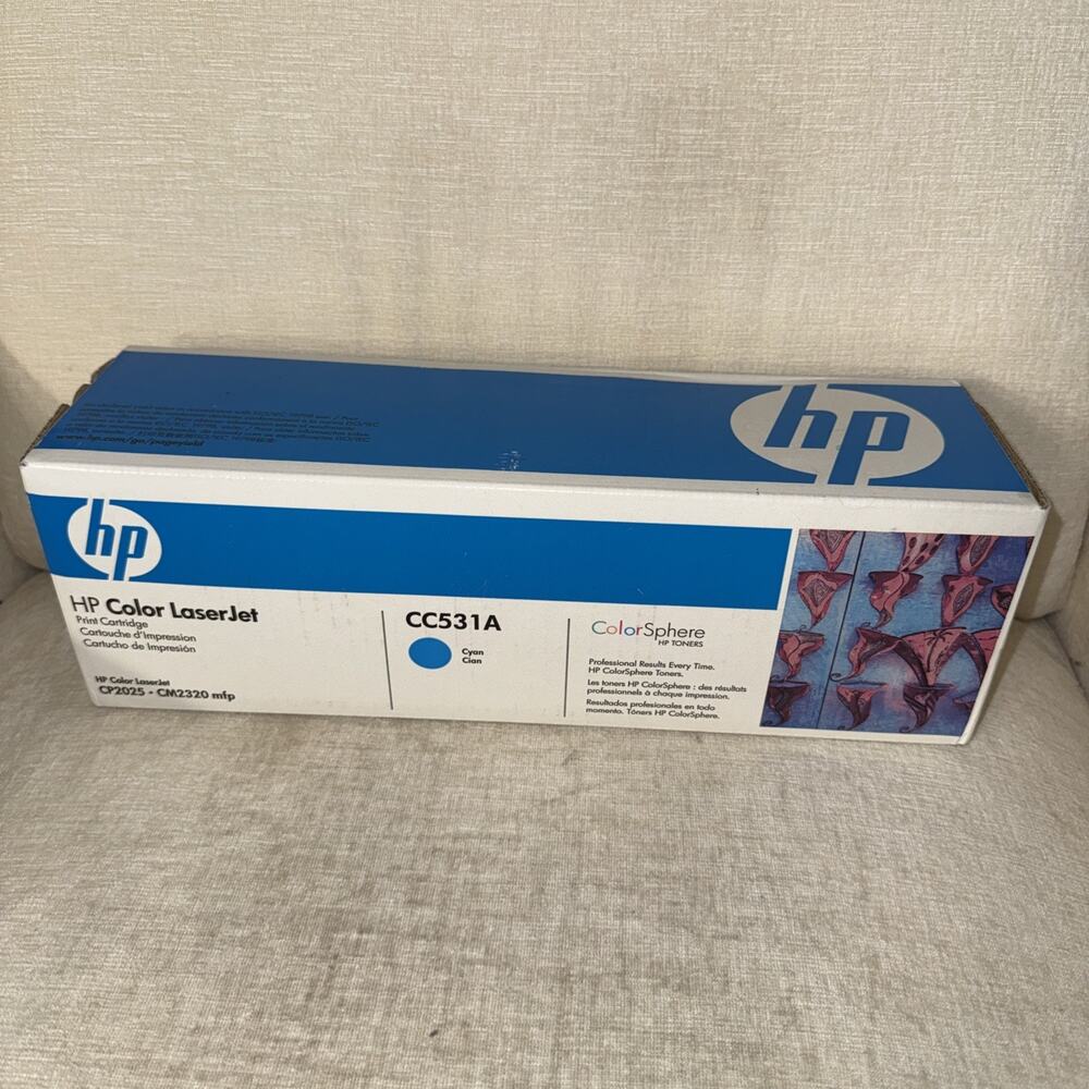 HP LaserJet CC531A CP2025 CM2320 Mfp Cyan Toner New Sealed
